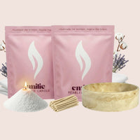 Fresh Linen 1kg + 1kg of Your Choice Pearled Candles + Emilie Bol Lumière - Emilie Candle