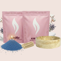 Fresh Linen 1kg + 1kg of Your Choice Pearled Candles + Emilie Bol Lumière - Emilie Candle