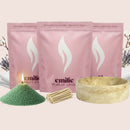Fresh Linen 1kg + 2x 1kg of Your Choice Pearled Candles + Emilie Bol Lumière - Emilie Candle