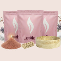 Fresh Linen 1kg + 2x 1kg of Your Choice Pearled Candles + Emilie Bol Lumière - Emilie Candle