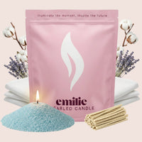 Fresh Linen Scented Pearled Candle - Emilie Candle