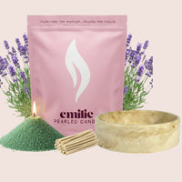Lavender – 1kg Pearled Candle + Emilie Bol Lumière - Emilie Candle