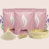 Lavender – 3kg Pearled Candle + Emilie Bol Lumière - Emilie Candle