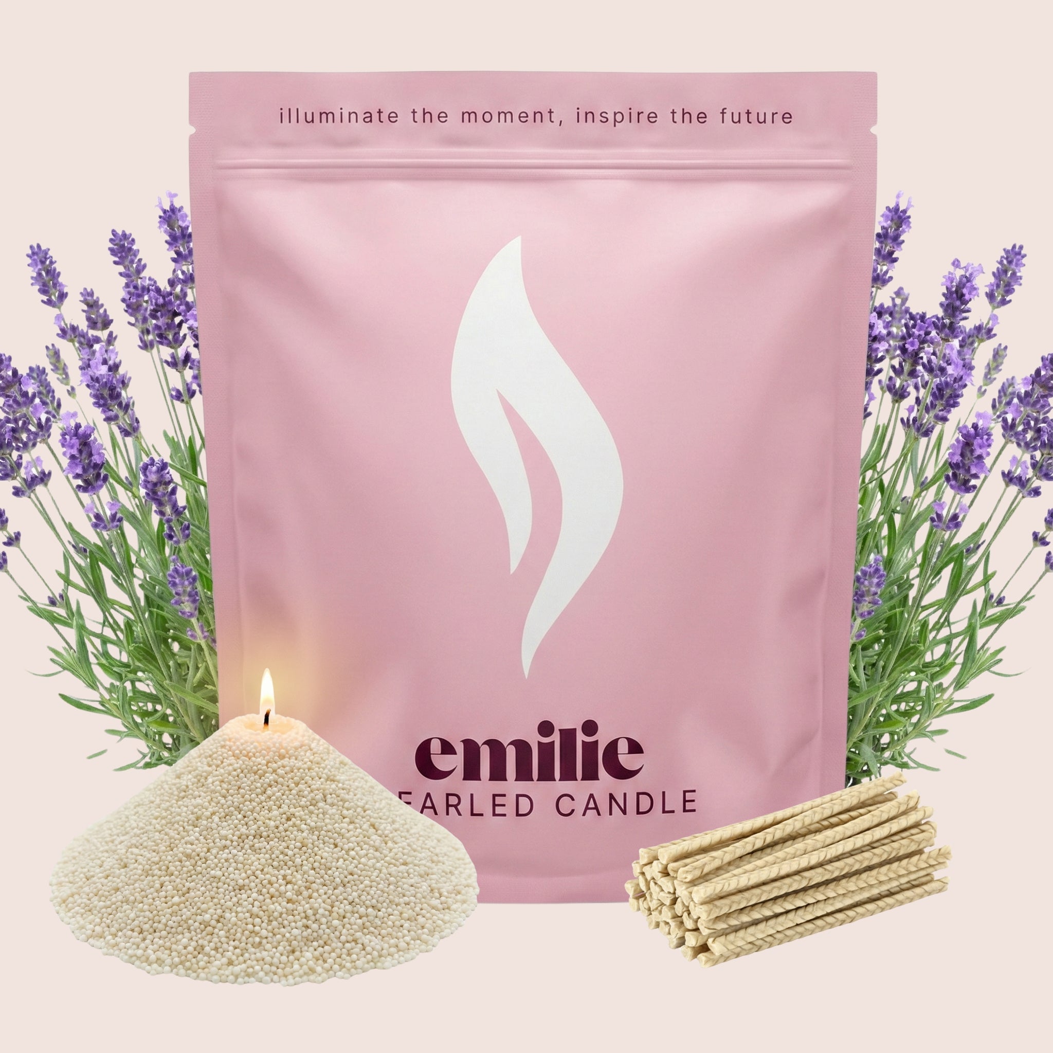 Lavender Scented Pearled Candle - Emilie Candle