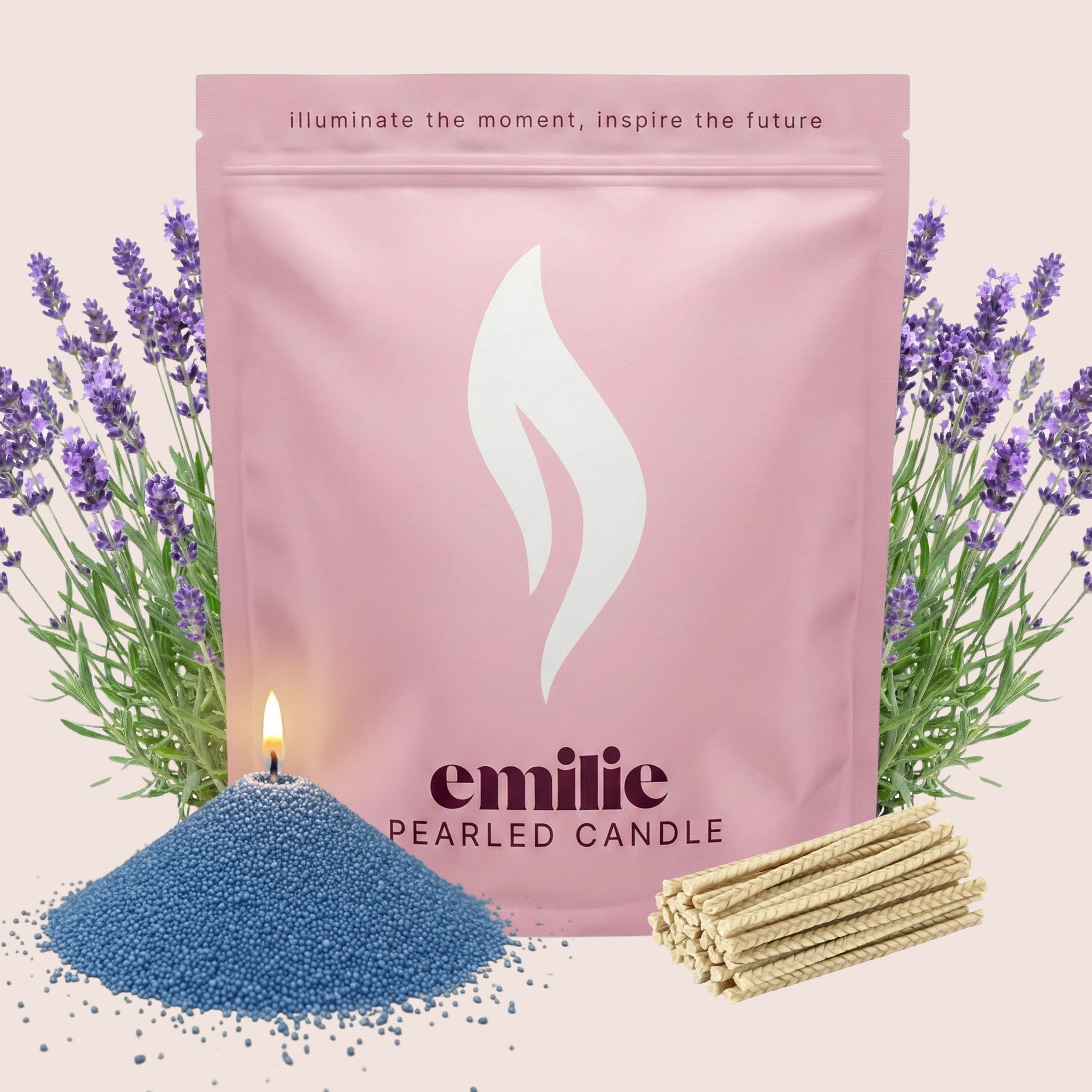 Lavender Scented Pearled Candle - Emilie Candle
