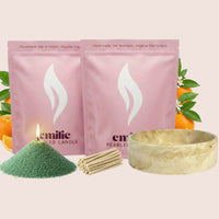 Orange 1kg + 1kg of Your Choice Pearled Candles + Emilie Bol Lumière - Emilie Candle