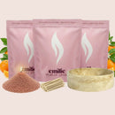 Orange 1kg + 2x 1kg of Your Choice Pearled Candles + Emilie Bol Lumière - Emilie Candle
