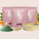 Orange 1kg + 2x 1kg of Your Choice Pearled Candles + Emilie Bol Lumière - Emilie Candle
