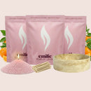 Orange 1kg + 2x 1kg of Your Choice Pearled Candles + Emilie Bol Lumière - Emilie Candle