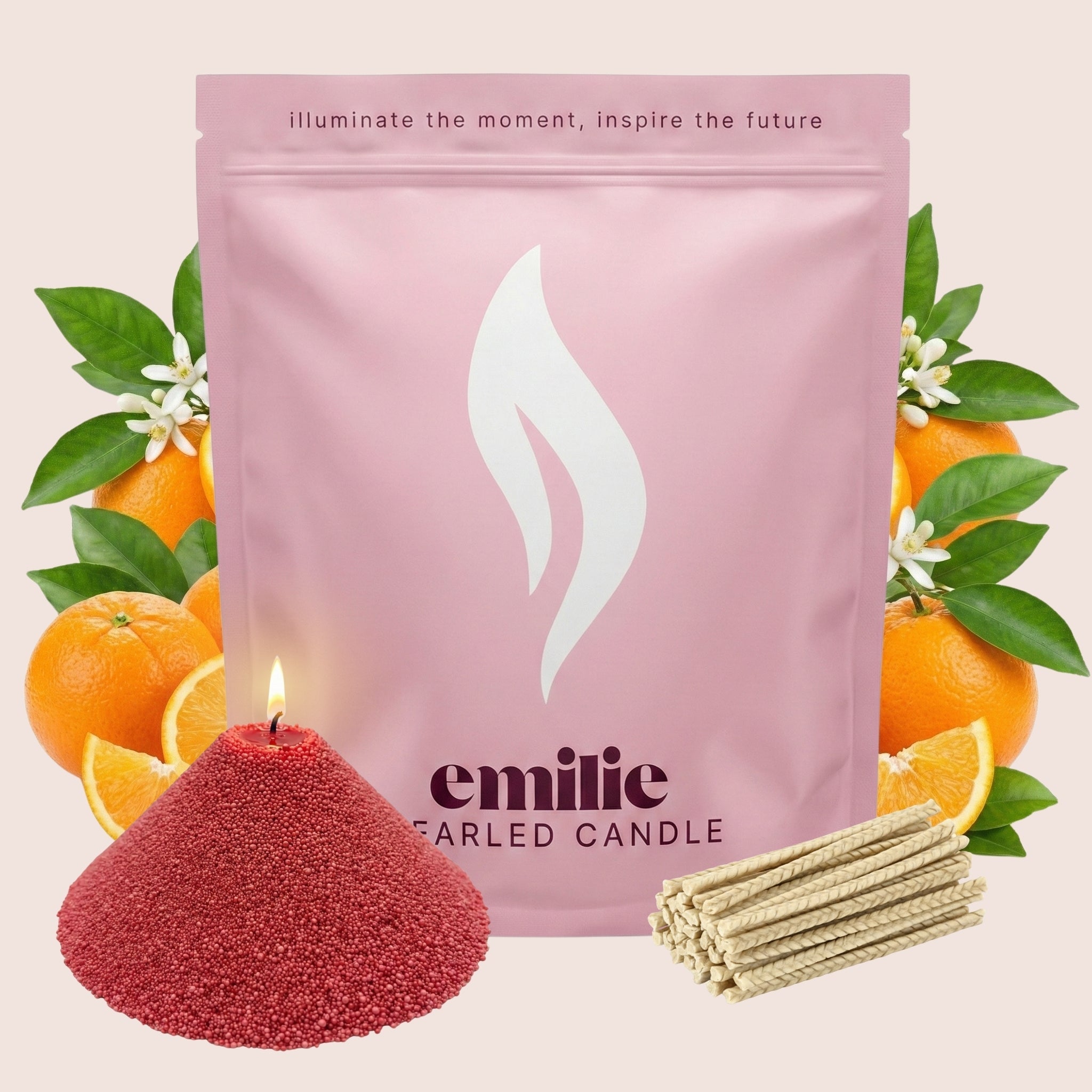 Orange Scented Pearled Candle - Emilie Candle