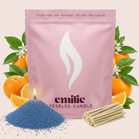 Orange Scented Pearled Candle - Emilie Candle