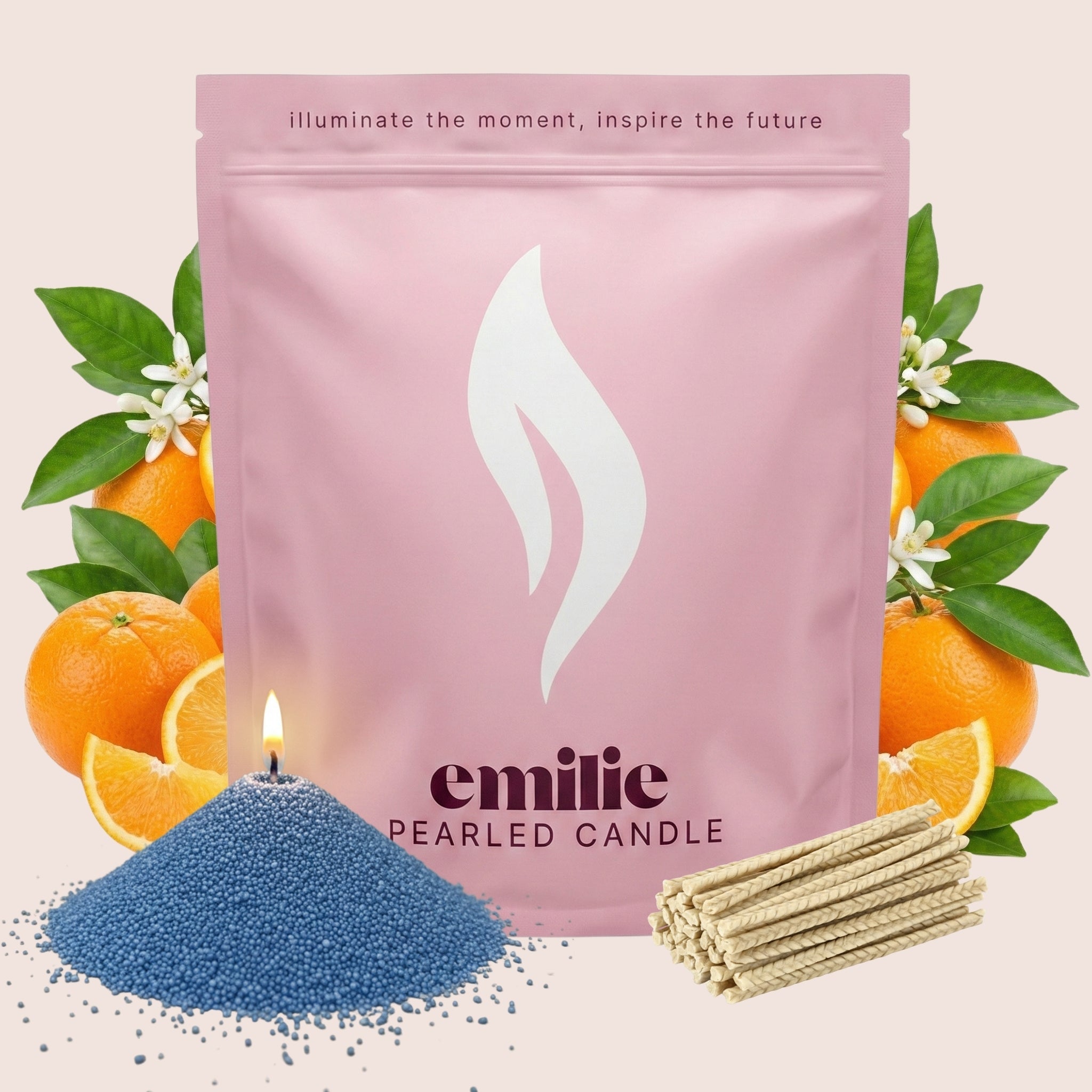 Orange Scented Pearled Candle - Emilie Candle