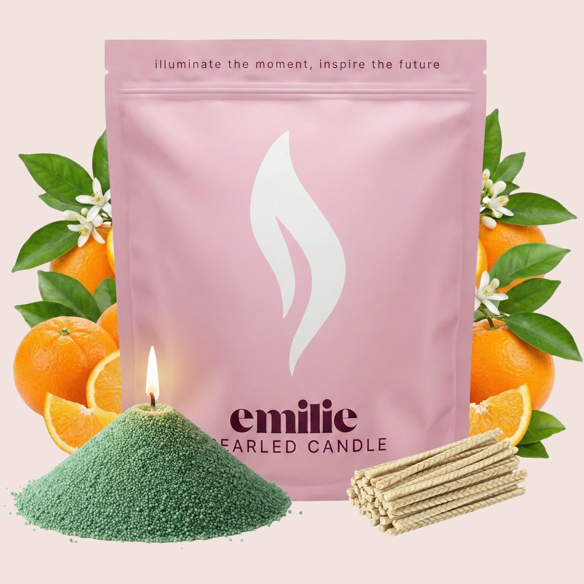 Orange Scented Pearled Candle - Emilie Candle