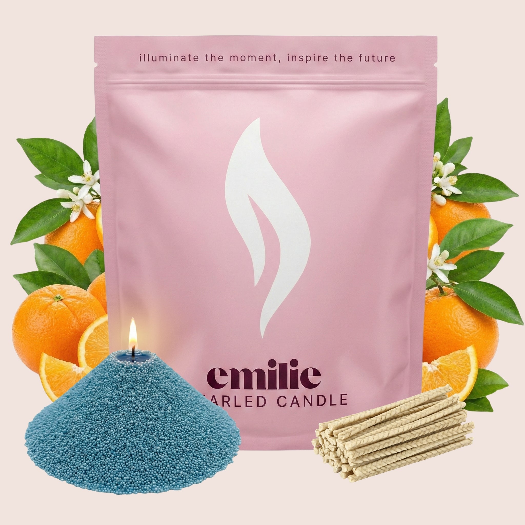 Orange Scented Pearled Candle - Emilie Candle