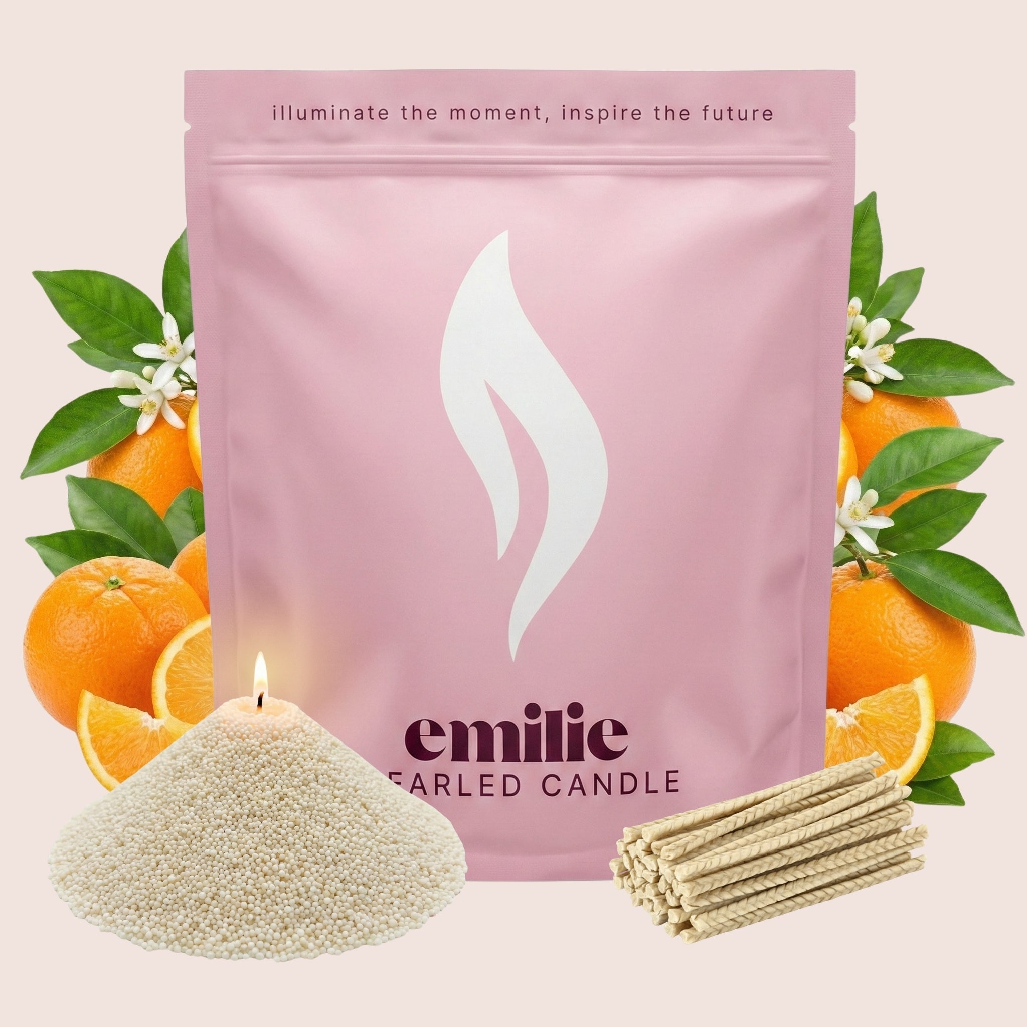 Orange Scented Pearled Candle - Emilie Candle