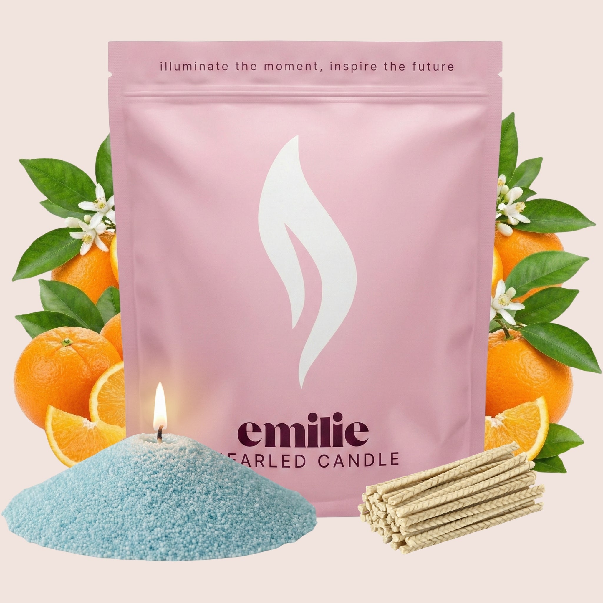 Orange Scented Pearled Candle - Emilie Candle