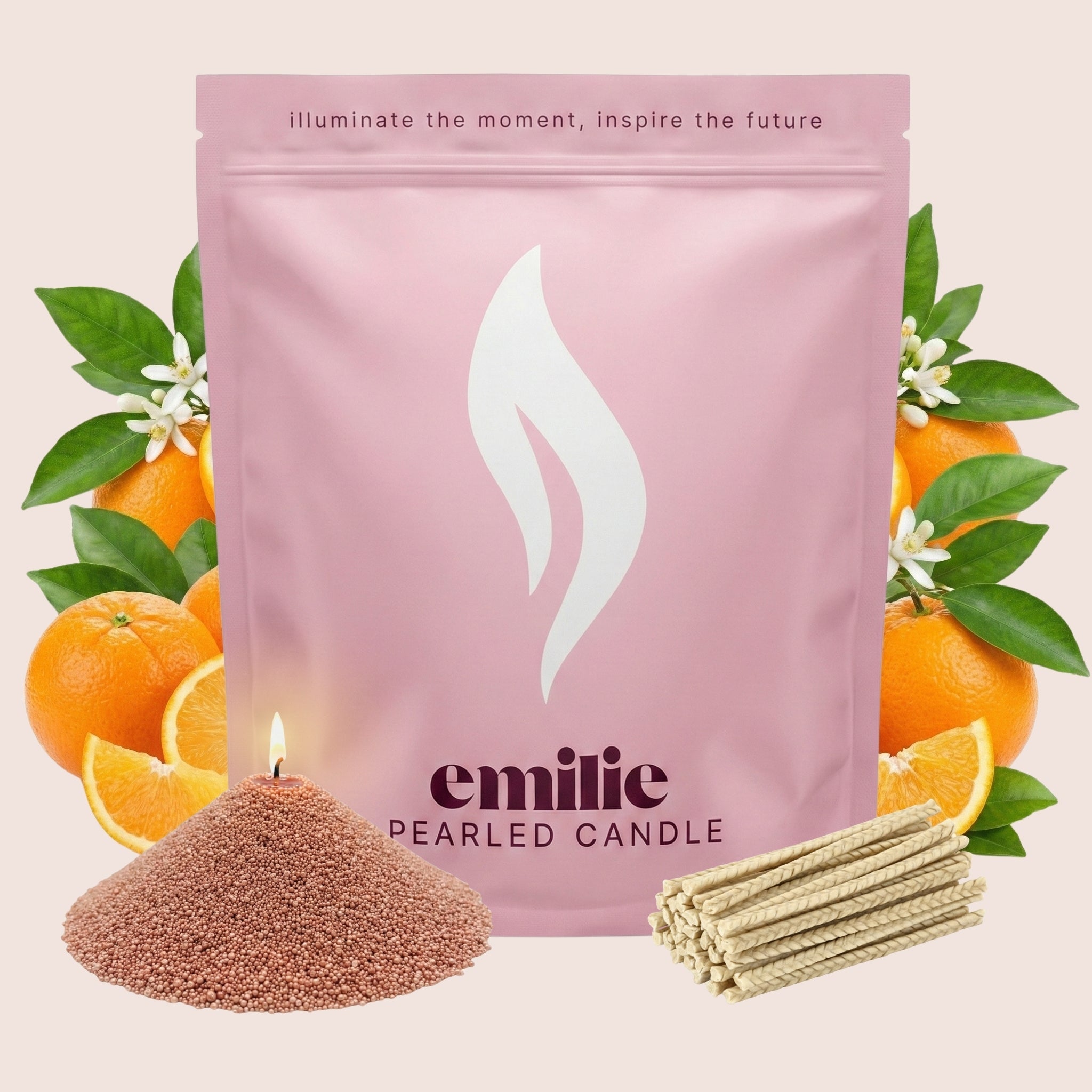 Orange Scented Pearled Candle - Emilie Candle