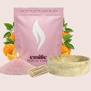 Orange – Set & Save Pearled Candle + Emilie Bol Lumière - Emilie Candle