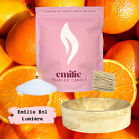 Orange – Set & Save Pearled Candle + Emilie Bol Lumière - Emilie Candle