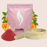 Orange – Set & Save Pearled Candle + Emilie Bol Lumière - Emilie Candle