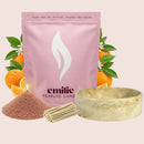 Orange – Set & Save Pearled Candle + Emilie Bol Lumière - Emilie Candle