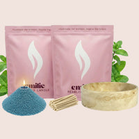 Peppermint 1kg + 1kg of Your Choice Pearled Candles + Emilie Bol Lumière - Emilie Candle