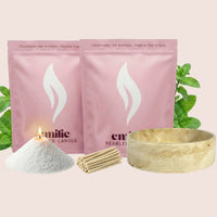 Peppermint 1kg + 1kg of Your Choice Pearled Candles + Emilie Bol Lumière - Emilie Candle