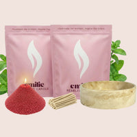 Peppermint 1kg + 1kg of Your Choice Pearled Candles + Emilie Bol Lumière - Emilie Candle