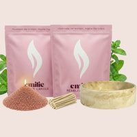 Peppermint 1kg + 1kg of Your Choice Pearled Candles + Emilie Bol Lumière - Emilie Candle