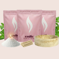 Peppermint 1kg + 2x 1kg of Your Choice Pearled Candles + Emilie Bol Lumière - Emilie Candle