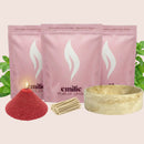 Peppermint 1kg + 2x 1kg of Your Choice Pearled Candles + Emilie Bol Lumière - Emilie Candle