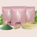 Peppermint 1kg + 2x 1kg of Your Choice Pearled Candles + Emilie Bol Lumière - Emilie Candle