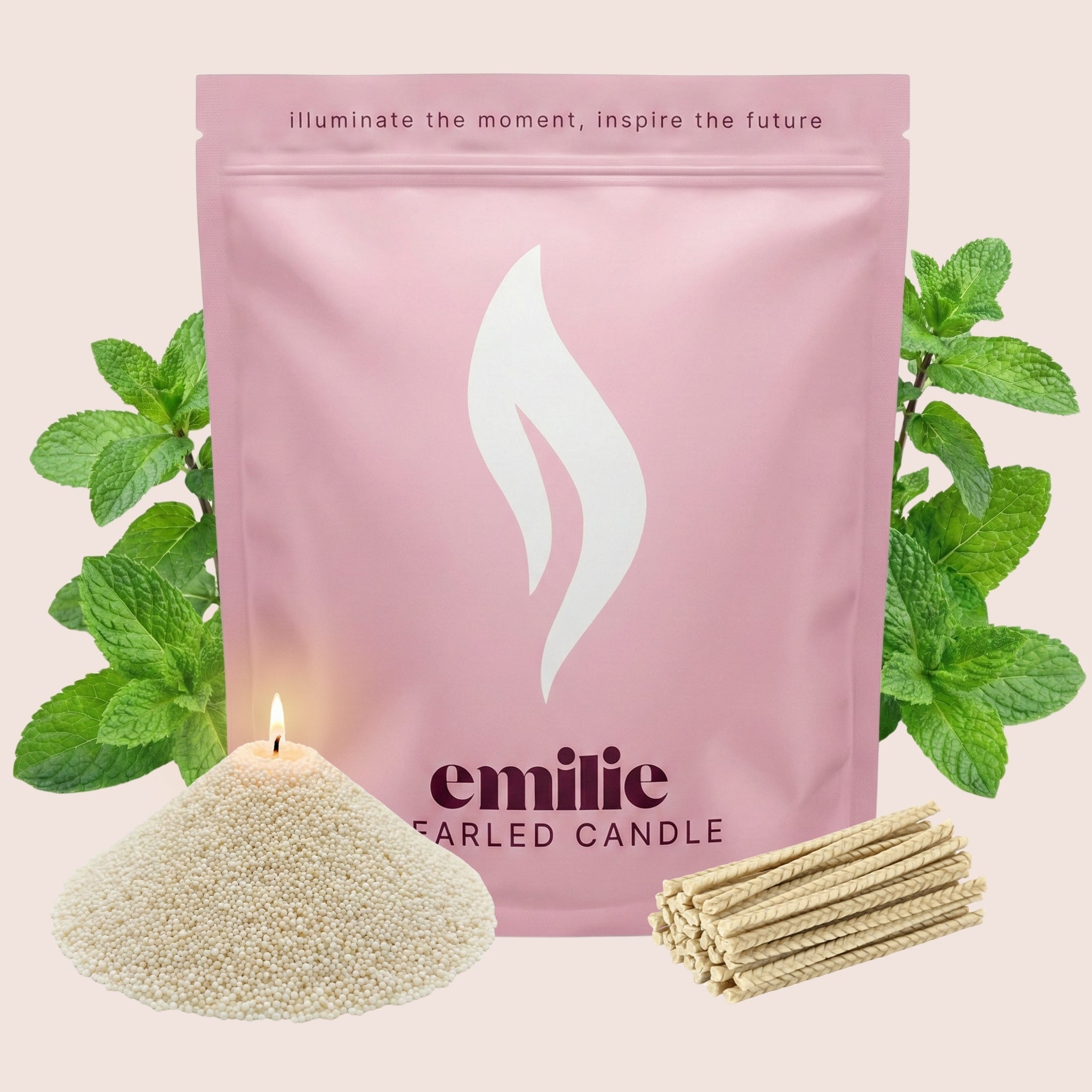 Peppermint Scented Pearled Candle - Emilie Candle