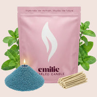 Peppermint Scented Pearled Candle - Emilie Candle