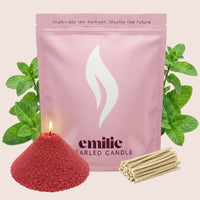 Peppermint Scented Pearled Candle - Emilie Candle