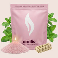 Peppermint Scented Pearled Candle - Emilie Candle