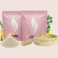 Refresh & Focus 1kg + 1kg of Your Choice Pearled Candles + Emilie Bol Lumière - Emilie Candle