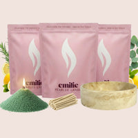 Refresh & Focus 1kg + 2x 1kg of Your Choice Pearled Candles + Emilie Bol Lumière - Emilie Candle