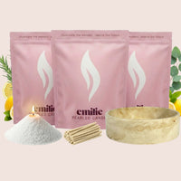 Refresh & Focus 1kg + 2x 1kg of Your Choice Pearled Candles + Emilie Bol Lumière - Emilie Candle