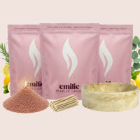 Refresh & Focus 1kg + 2x 1kg of Your Choice Pearled Candles + Emilie Bol Lumière - Emilie Candle