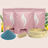 Refresh & Focus 1kg + 2x 1kg of Your Choice Pearled Candles + Emilie Bol Lumière - Emilie Candle