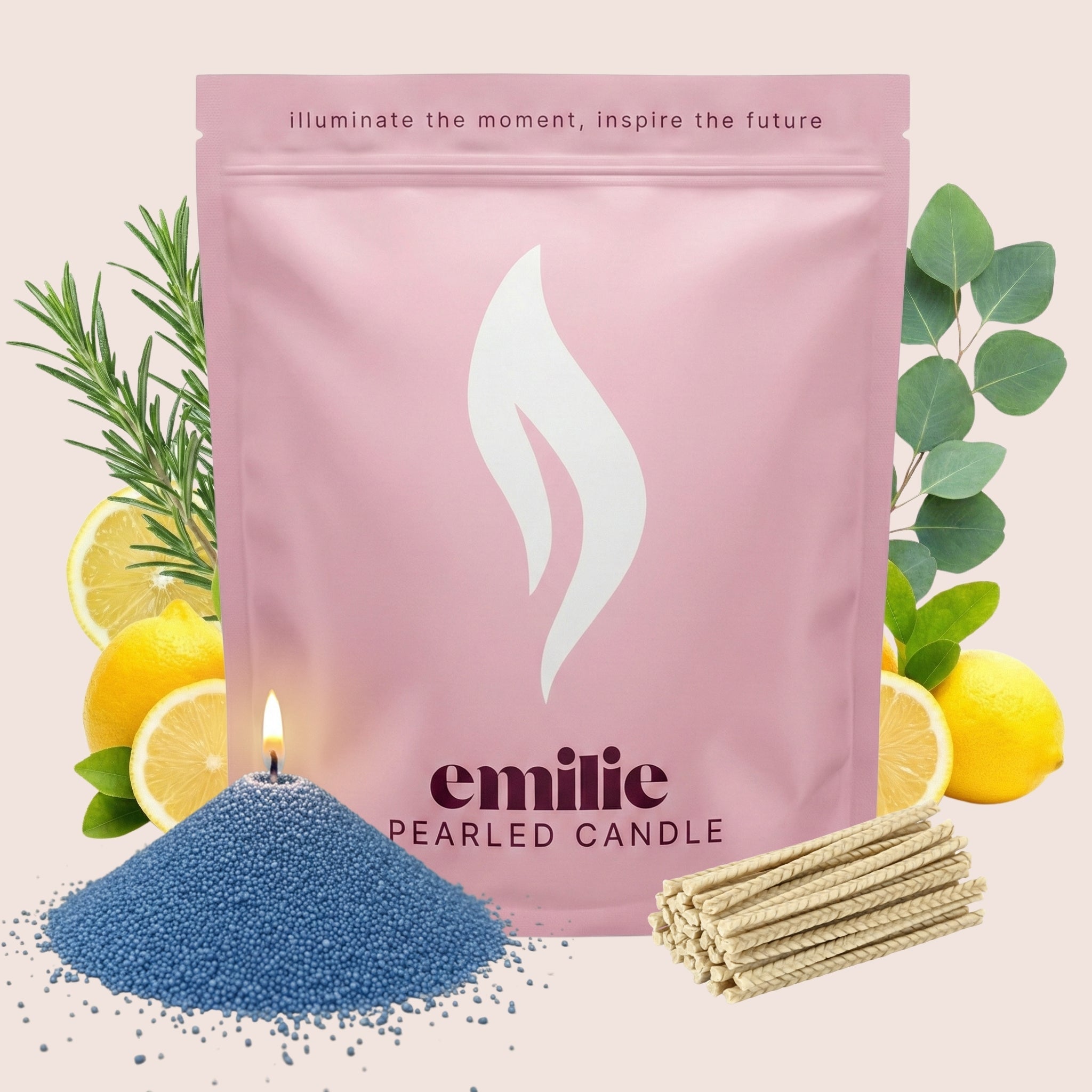 Refresh & Focus Scented Pearled Candle - Emilie Candle