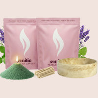 Relax & Unwind 1kg + 1kg of Your Choice Pearled Candles + Emilie Bol Lumière - Emilie Candle