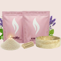 Relax & Unwind 1kg + 1kg of Your Choice Pearled Candles + Emilie Bol Lumière - Emilie Candle