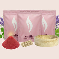 Relax & Unwind 1kg + 2x 1kg of Your Choice Pearled Candles + Emilie Bol Lumière - Emilie Candle