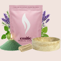 Relax & Unwind – Set & Save Pearled Candle + Emilie Bol Lumière - Emilie Candle