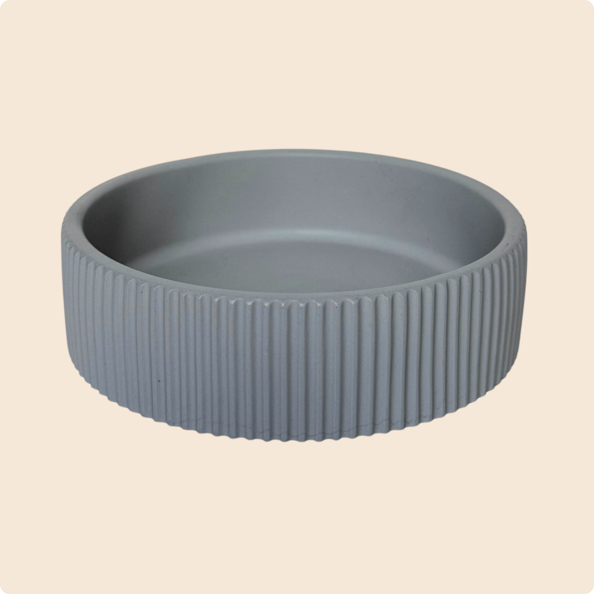 Ridge Bowl – Modern Handmade Vase in Sandstone, Blush Dawn & Moonstone - Emilie Candle