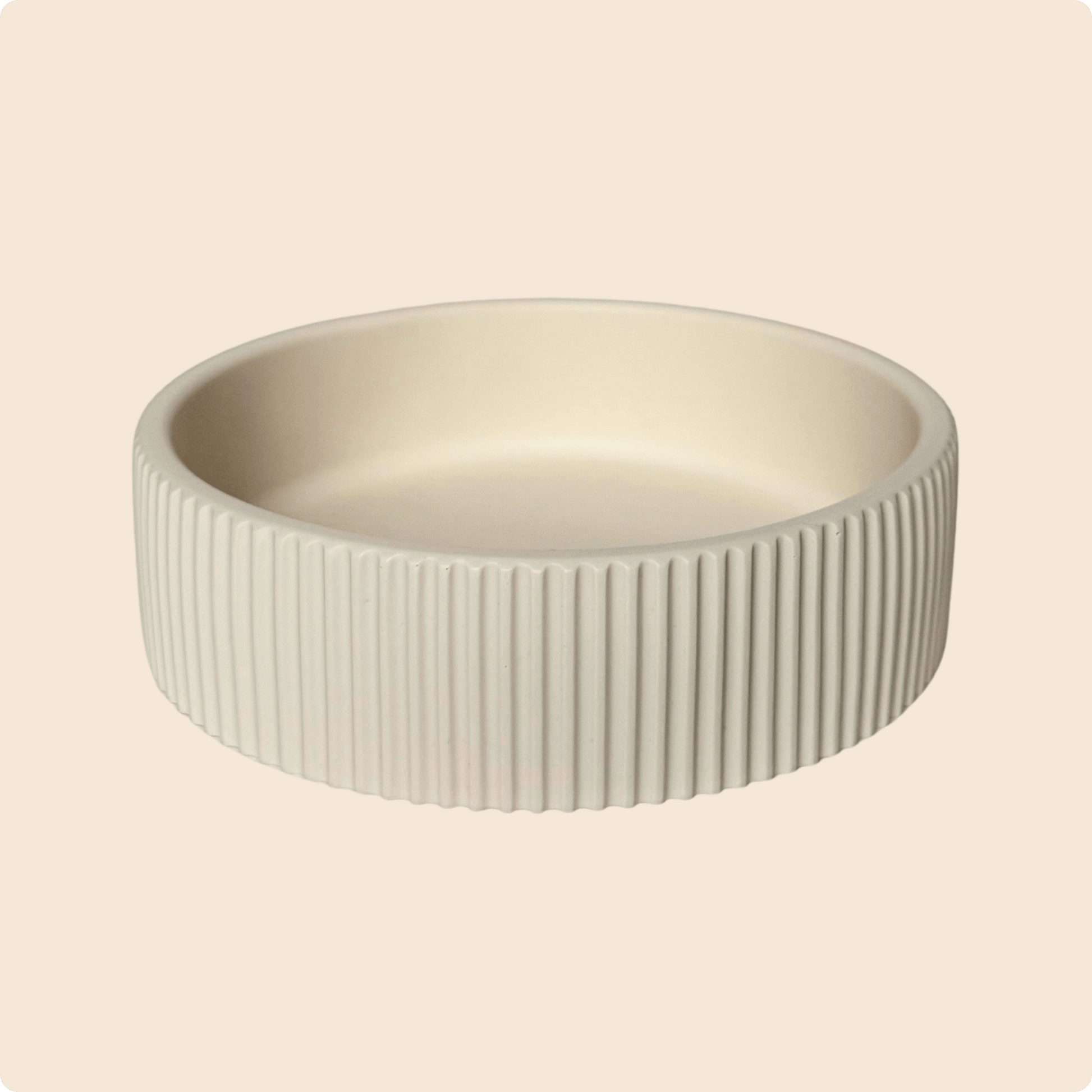 Ridge Bowl – Modern Handmade Vase in Sandstone, Blush Dawn & Moonstone - Emilie Candle