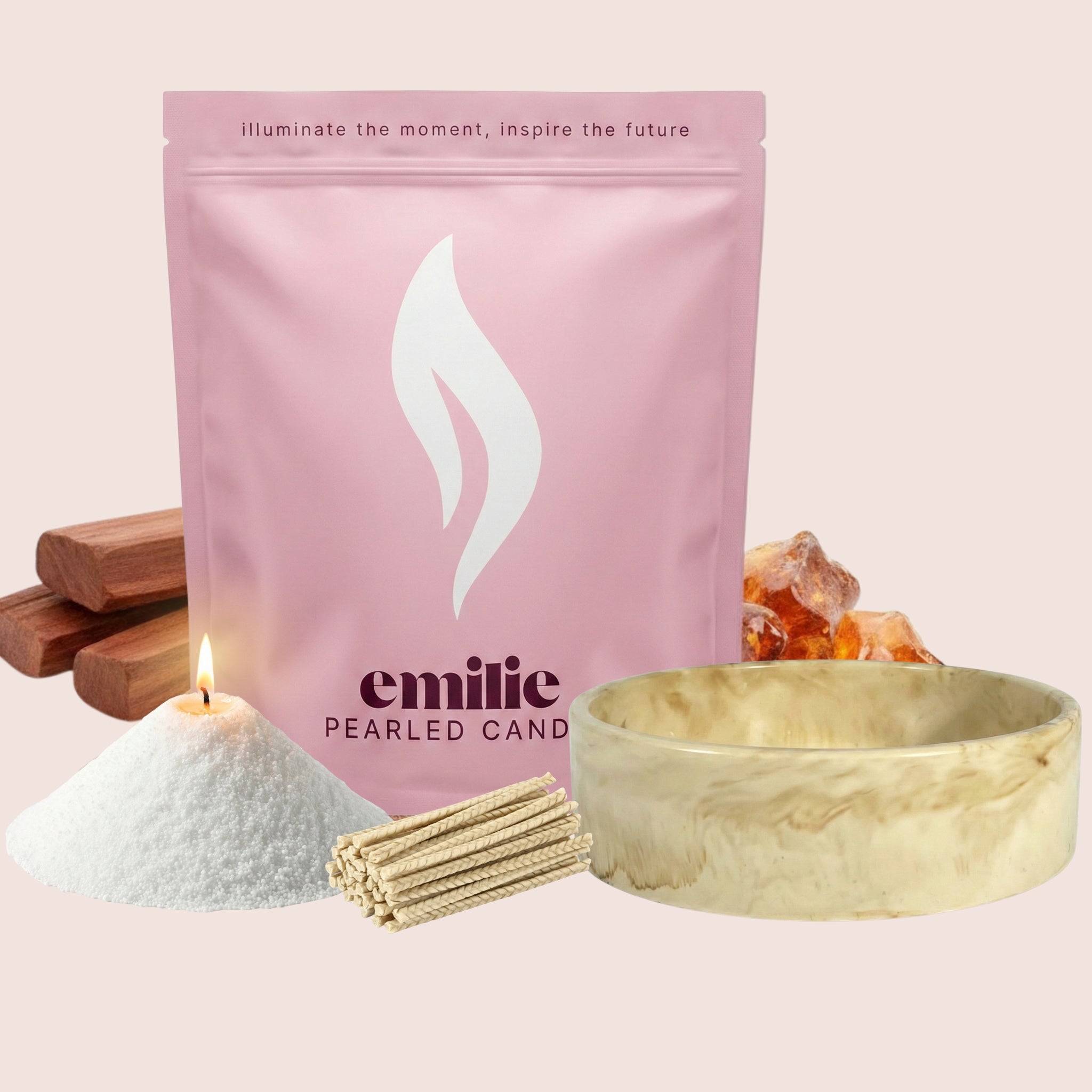 Scented White 500g + Emilie Bol Lumière Gift Set