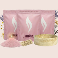 Sweet Dreams 1kg + 2x 1kg of Your Choice Pearled Candles + Emilie Bol Lumière - Emilie Candle